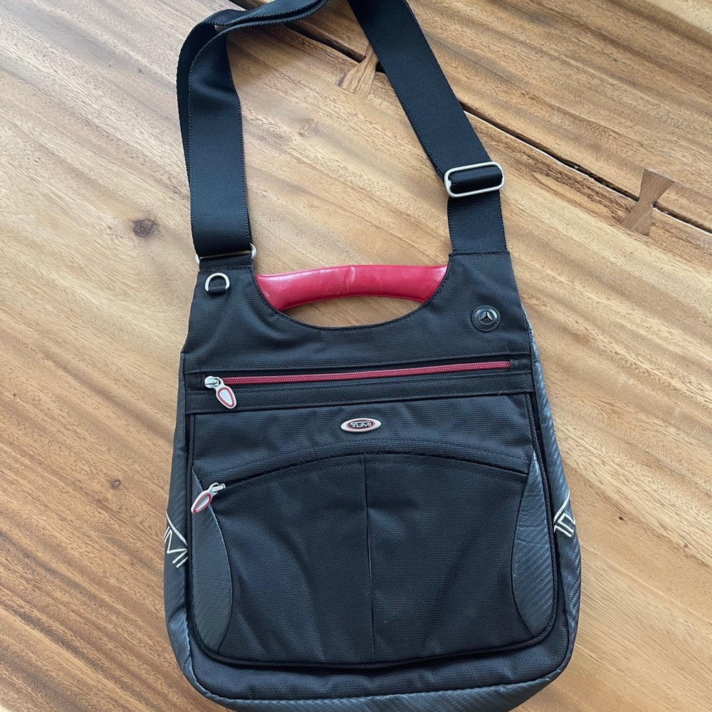 Tumi crossbody bag with leather detail